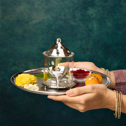 Borosil Akhand Diya, Nickel, Medium