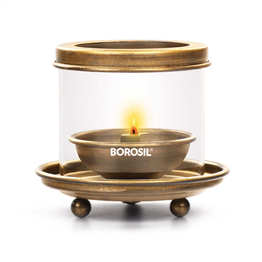 Borosil Antique Hurricane Diya, Medium