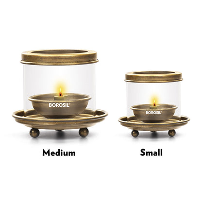 Borosil Antique Hurricane Diya, Medium