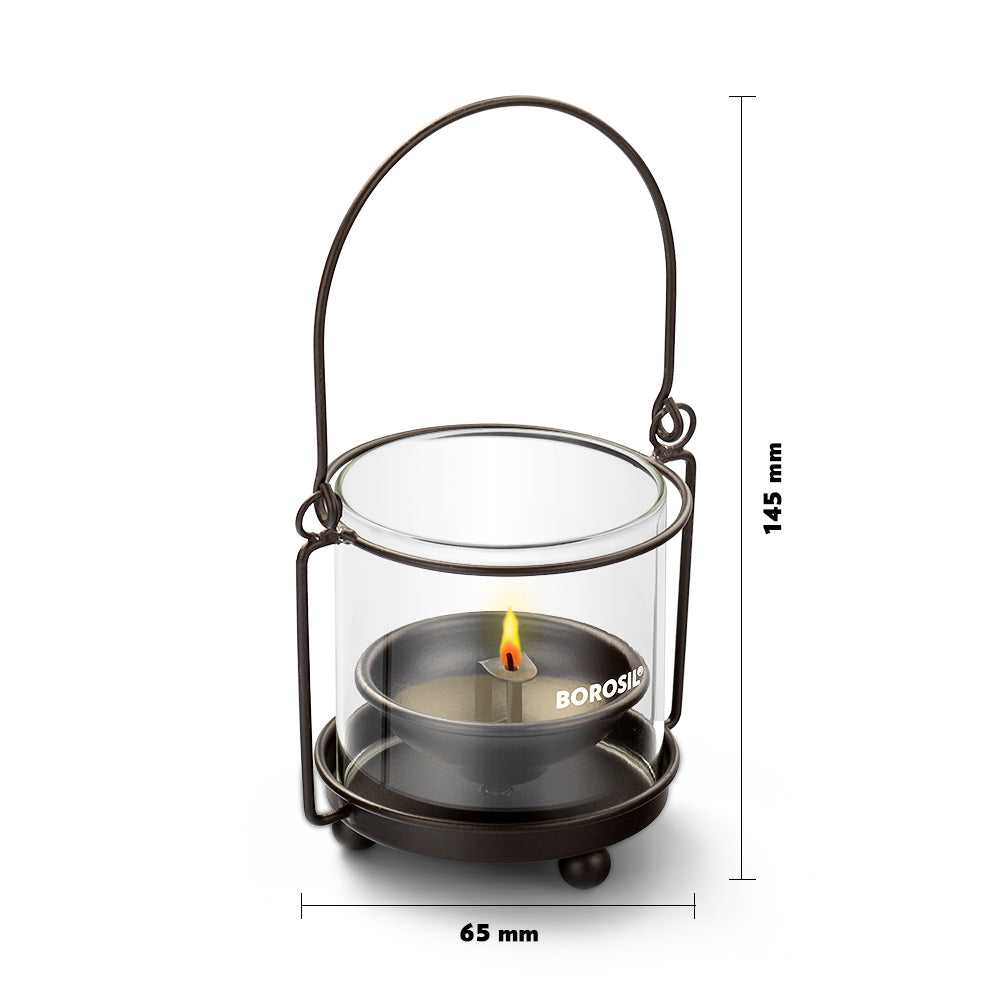 Borosil Hanging Hurricane Diya, Small