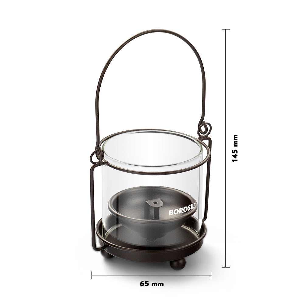 Borosil Hanging Hurricane Diya, Small