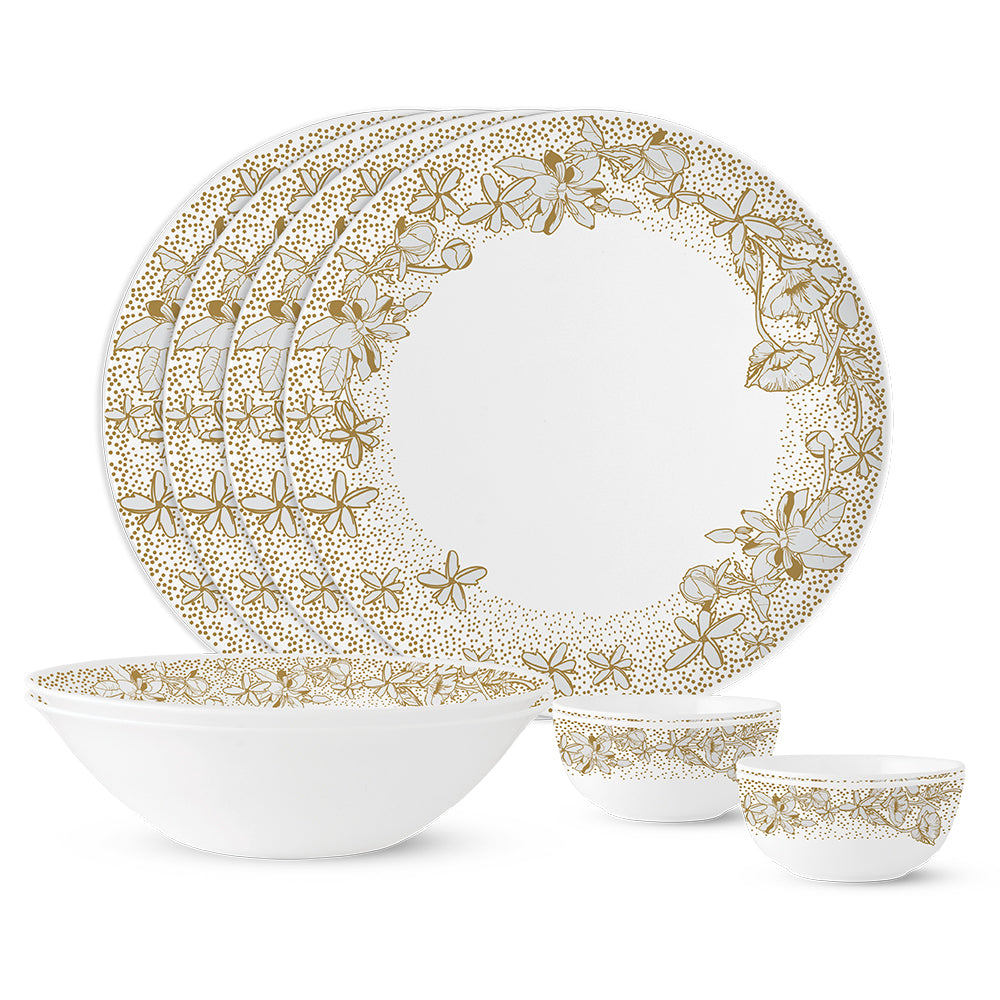 Larah by Borosil, Eden Green Dinner Set 10 pc Set: Serves 4