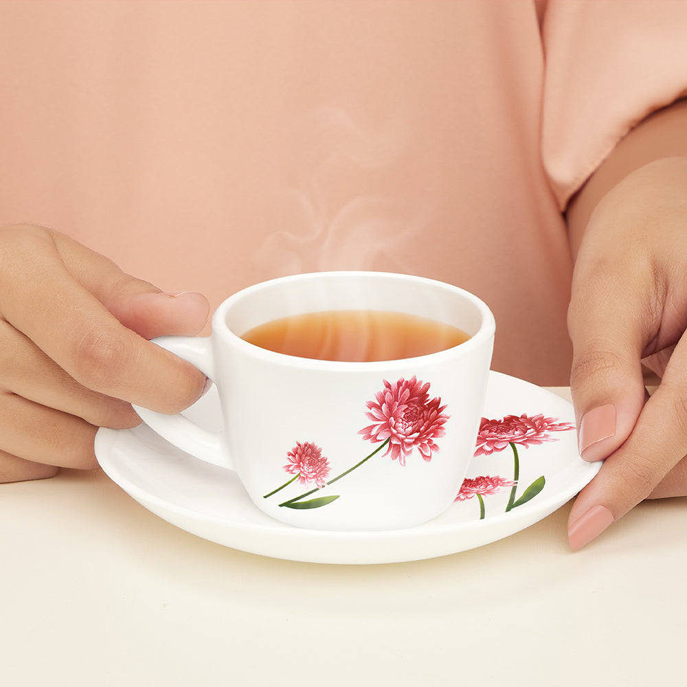 Larah by Borosil Belle Cup n Saucer Set 140 ml x 12