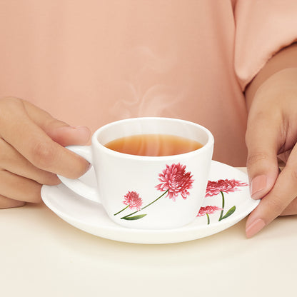Larah by Borosil Belle Cup n Saucer Set 140 ml x 12
