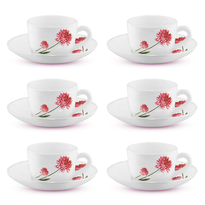 Larah by Borosil Belle Cup n Saucer Set 140 ml x 12