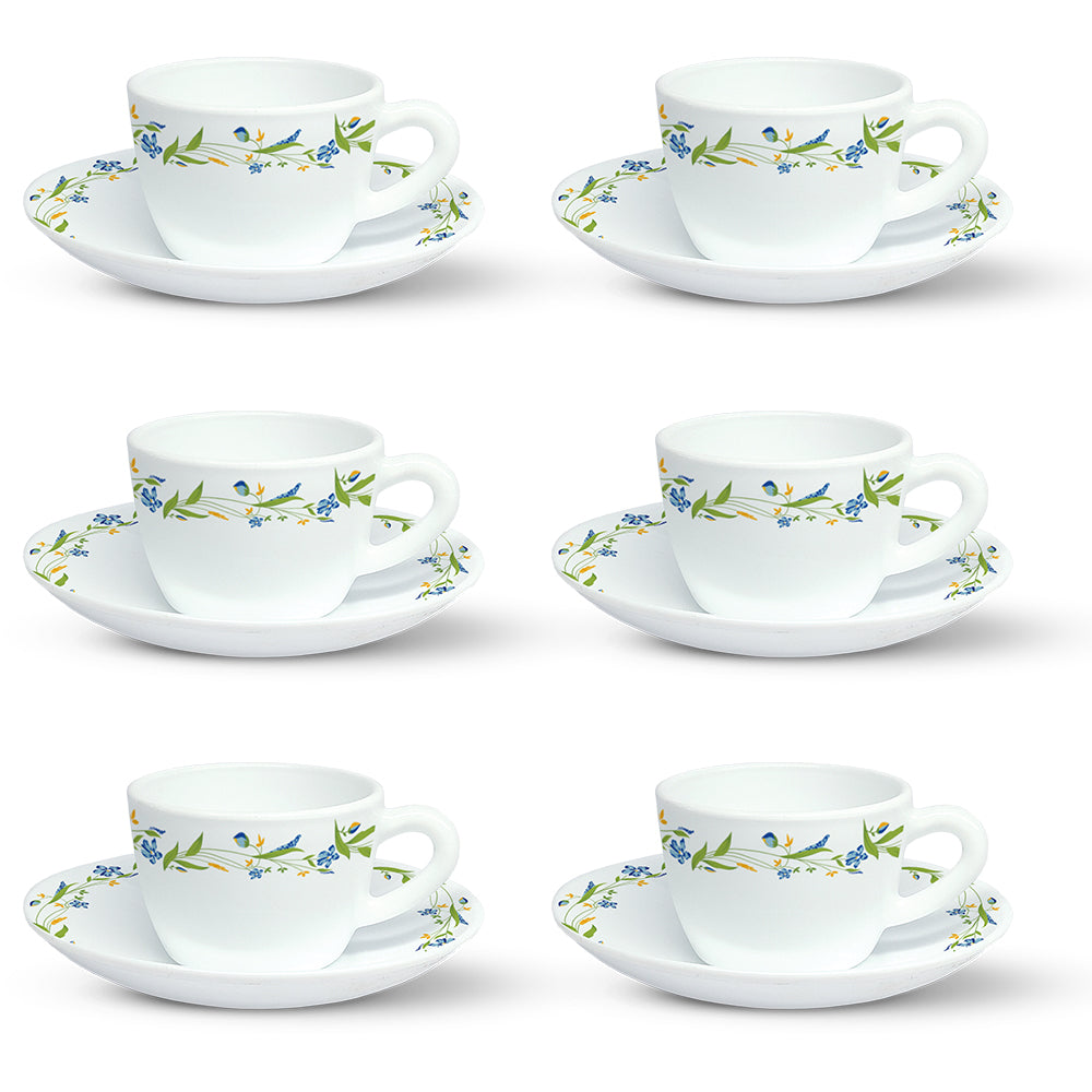 Larah by Borosil Cripper Cup n Saucer Set 140 ml x 12