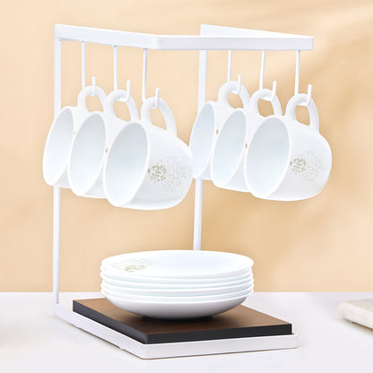 Larah by Borosil Ingot Cup n Saucer Set 140 ml x 12