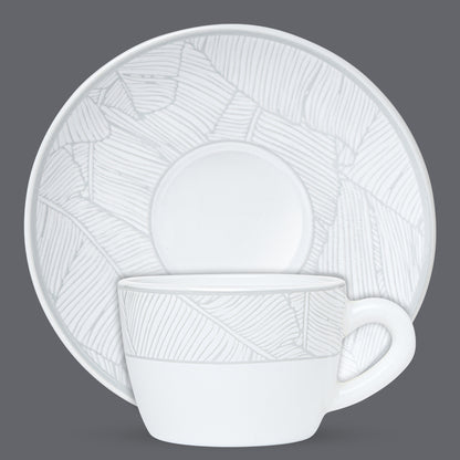 Larah By Borosil Ivy Cup n Saucer Set 140 ml x 12