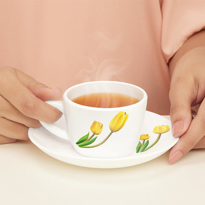 Larah by Borosil Lyana Cup n Saucer Set 140 ml x 12