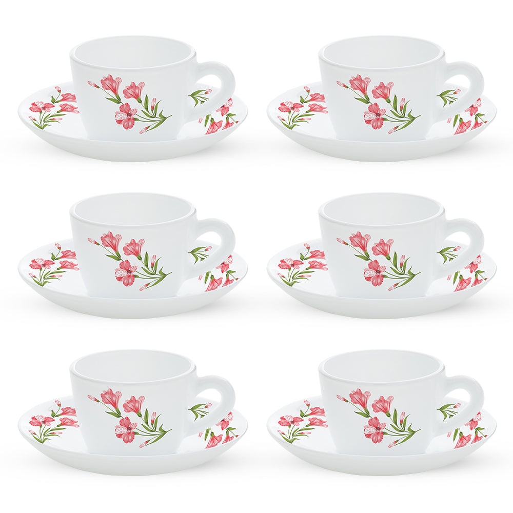 Larah By Borosil Marina Peach Cup n Saucer Set