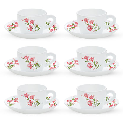 Larah By Borosil Marina Peach Cup n Saucer Set