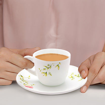 Larah by Borosil Oriental Cup n Saucer Set 140 ml x 12