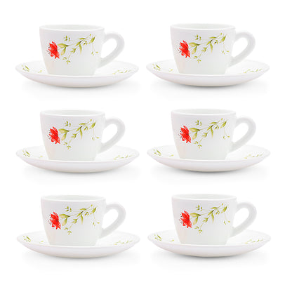 Larah by Borosil Oriental Cup n Saucer Set 140 ml x 12