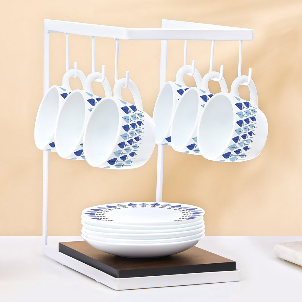 Larah by Borosil Robin Cup n Saucers Set 140 ml x 12