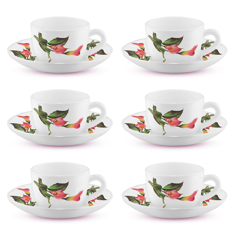 Larah by Borosil Stargazer Cup n Saucer Set 140 ml x 12