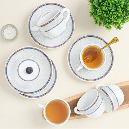 Larah By Borosil Starlight Cup n Saucer Set 140 ml x 12