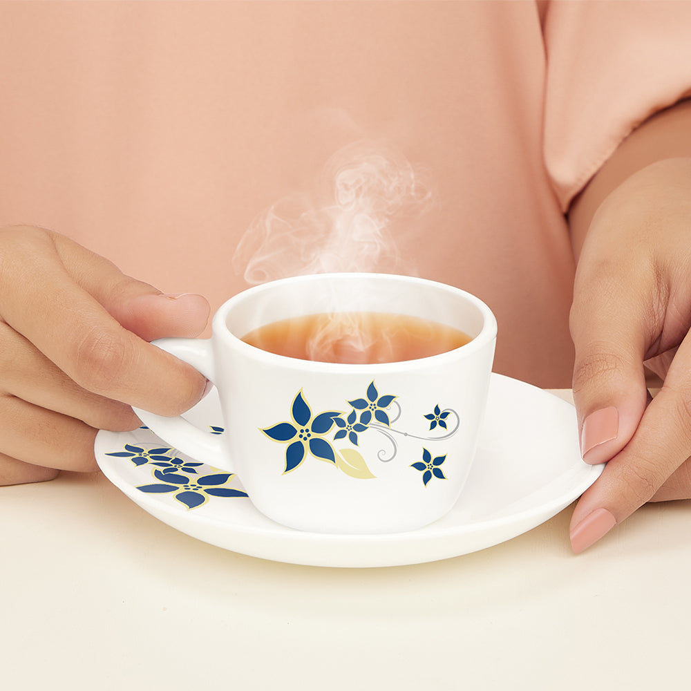 Larah by Borosil Viva Cup n Saucer Set 140 ml x 12