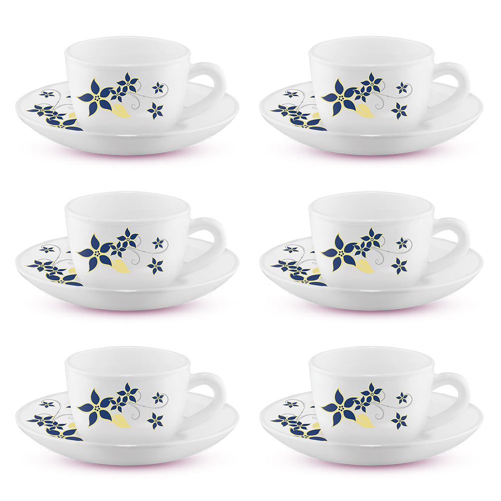 Larah by Borosil Viva Cup n Saucer Set 140 ml x 12
