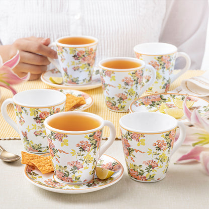 Larah By Borosil Amora Mug n Saucer Set 160 ml x 12