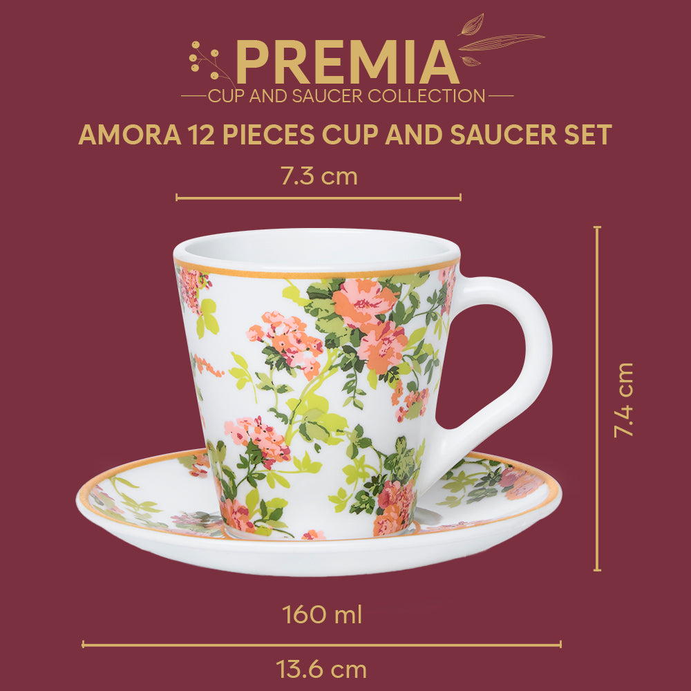 Larah By Borosil Amora Mug n Saucer Set