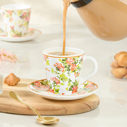 Larah By Borosil Amora Mug n Saucer Set 160 ml x 12