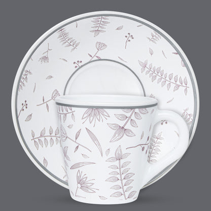 Larah By Borosil Grandeur Mug n Saucer Set 160 ml x 12