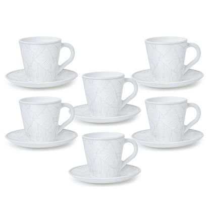 Larah By Borosil Ivy Mug n Saucer Set 160 ml x 12