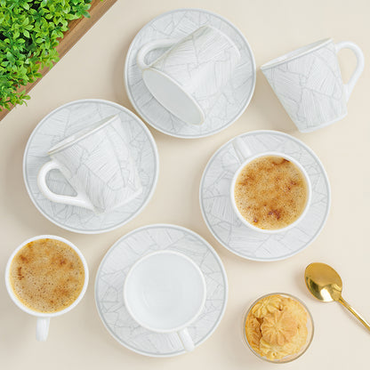 Larah By Borosil Ivy Mug n Saucer Set 160 ml x 12