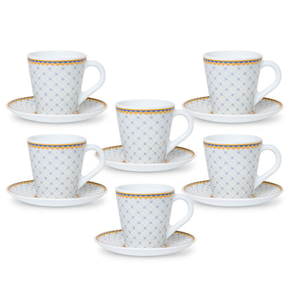 Larah By Borosil Kosmia Mug n Saucer Set 160 ml x 12