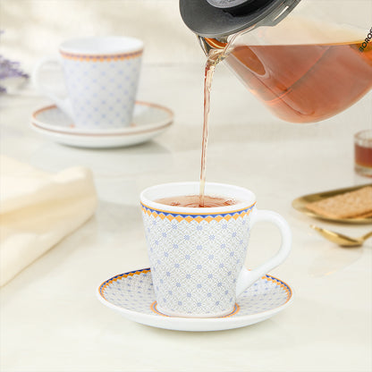 Larah By Borosil Kosmia Mug n Saucer Set 160 ml x 12
