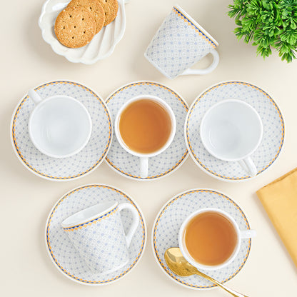 Larah By Borosil Kosmia Mug n Saucer Set 160 ml x 12