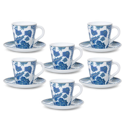 Larah By Borosil New Iris Mug n Saucer Set 160 ml x 12