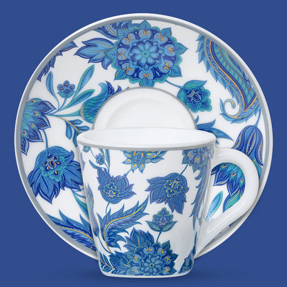 Larah By Borosil New Iris Mug n Saucer Set 160 ml x 12