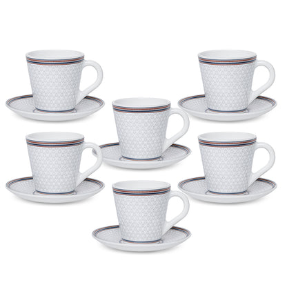 Larah By Borosil Starlight Mug n Saucer Set 160 ml x 12