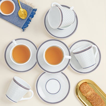 Larah By Borosil Starlight Mug n Saucer Set 160 ml x 12