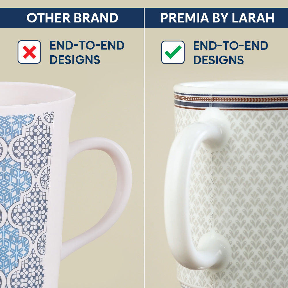 Larah By Borosil Starlight Mug n Saucer Set 160 ml x 12