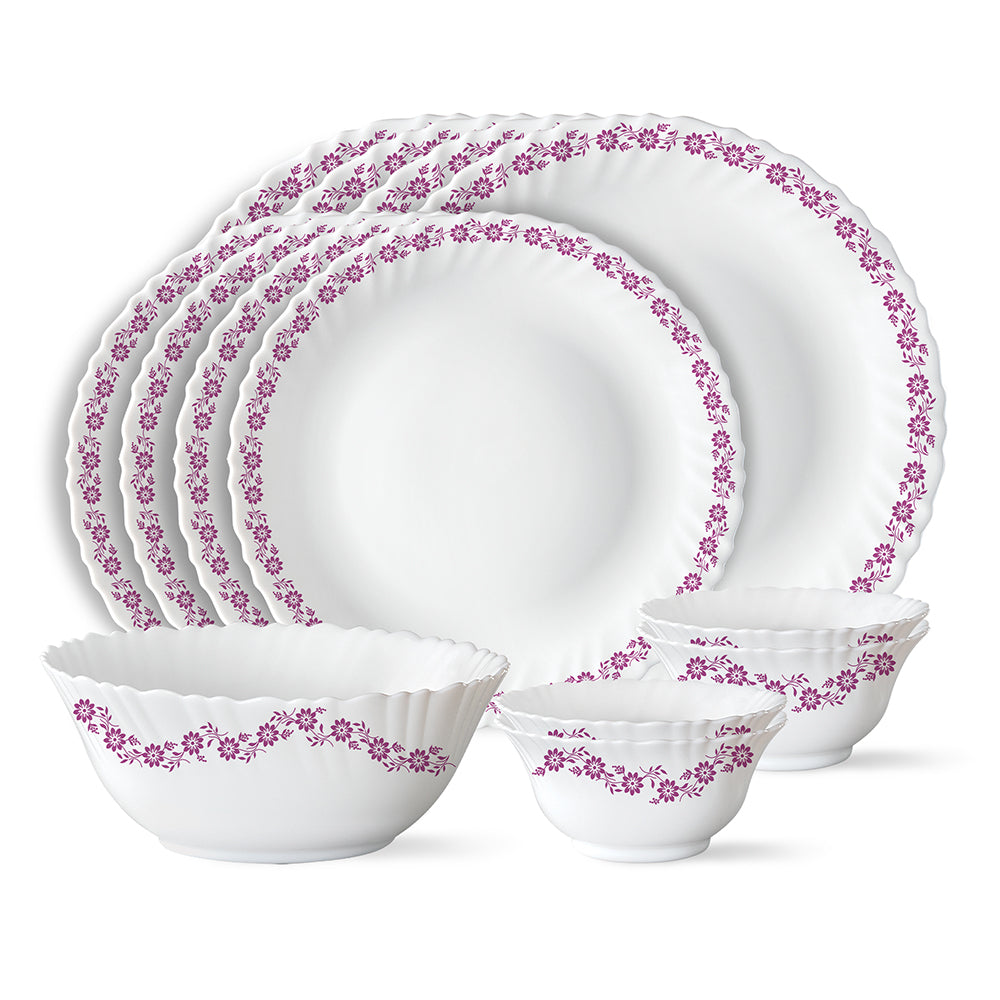 Larah by Borosil, Lilac Dinner Set 13 pc Set: Serves 4