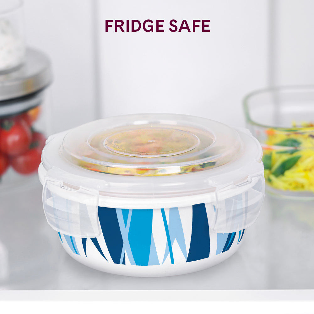 Larah By Borosil Geo Blue Klip N Store Storage Container 400 ml
