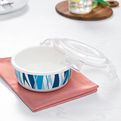 Larah By Borosil Geo Blue Klip N Store Storage Container 400 ml