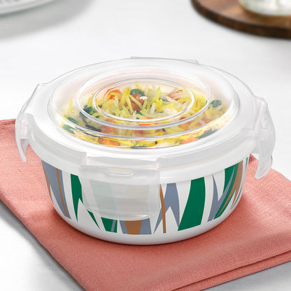 Larah By Borosil Geo Green Klip N Store Storage Container 400 ml