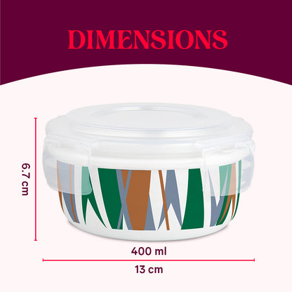 Larah By Borosil Geo Green Klip N Store Storage Container 400 ml