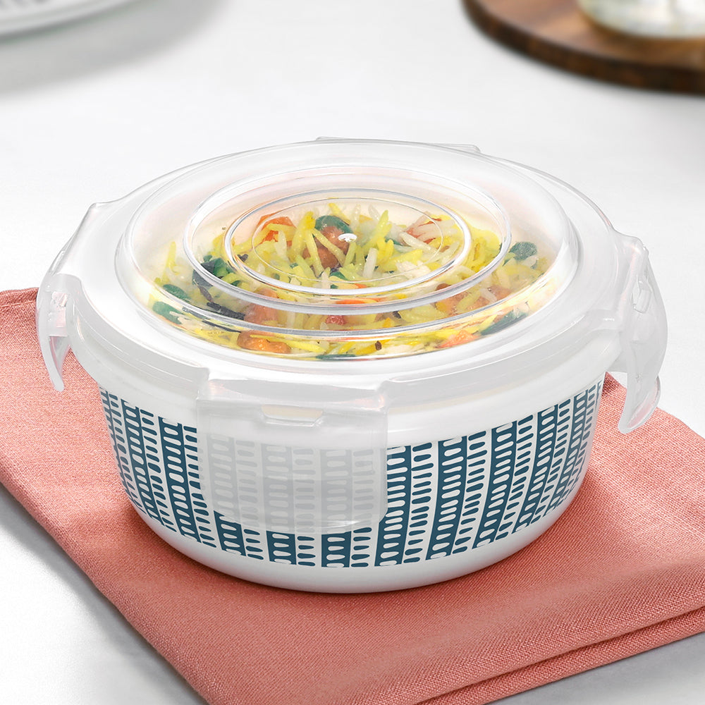 Larah Opalware, Helix Klip N Store Round Container