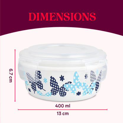 Larah By Borosil Veera Blue Klip N Store Storage Container 400 ml