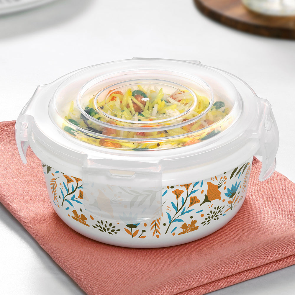 Larah Opalware, Ziva Sky Klip N Store Round Container