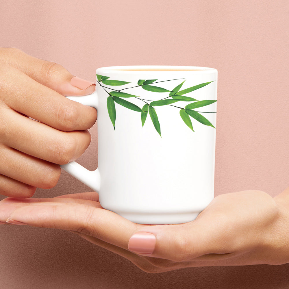Larah By Borosil Bamboo Leaves Mug