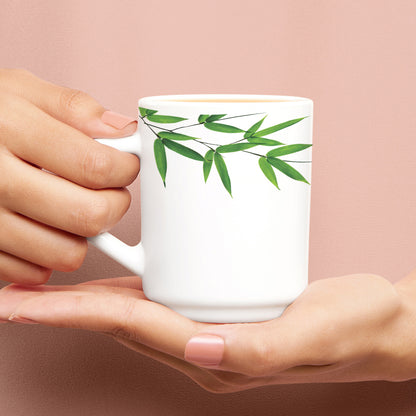 Larah Bamboo Leaves Opalware Mug