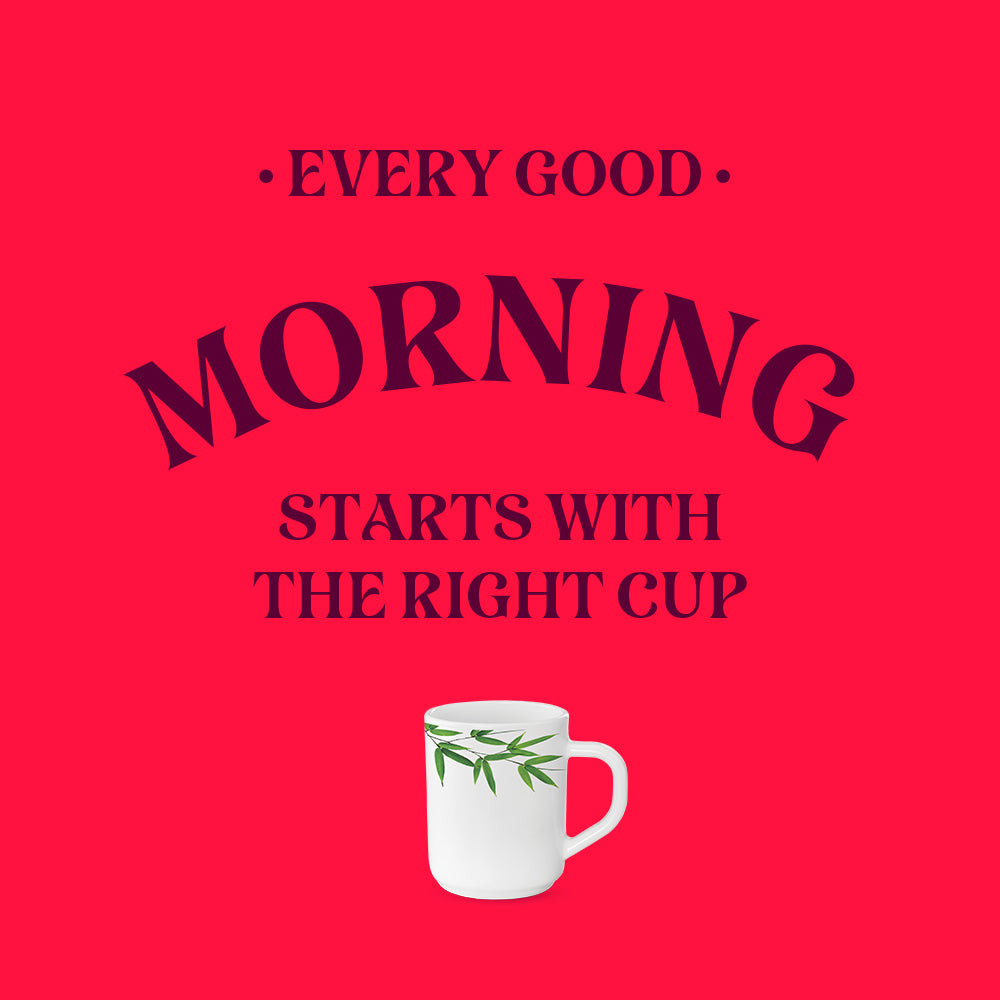 Larah By Borosil Bamboo Leaves Mug