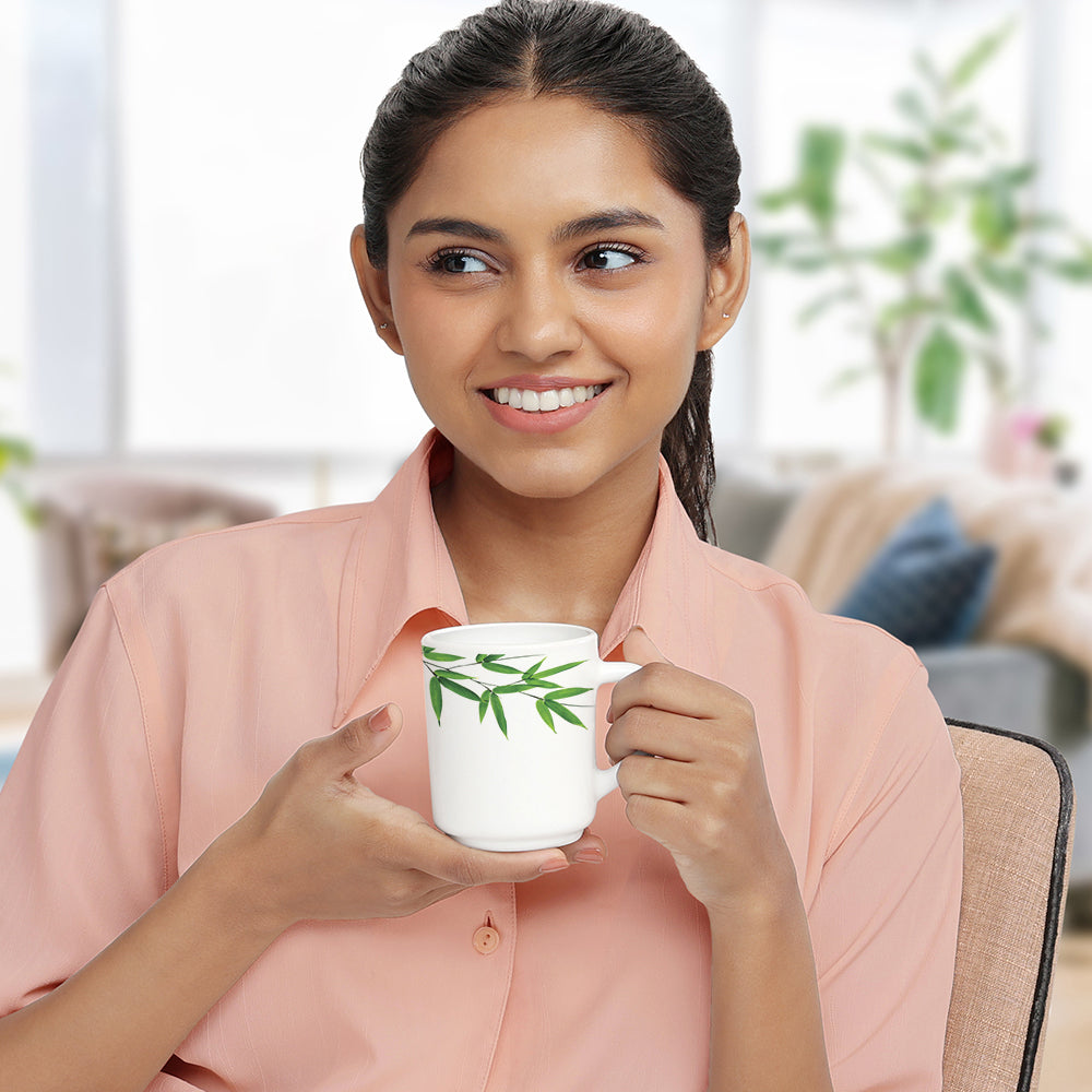 Larah By Borosil Bamboo Leaves Mug