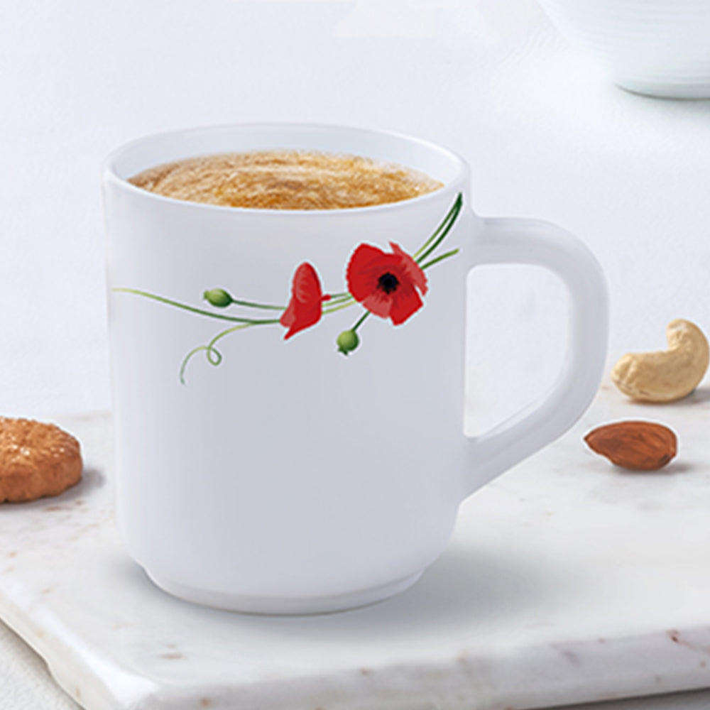 Larah By Borosil Red Carnation Mug 240 ml x 1