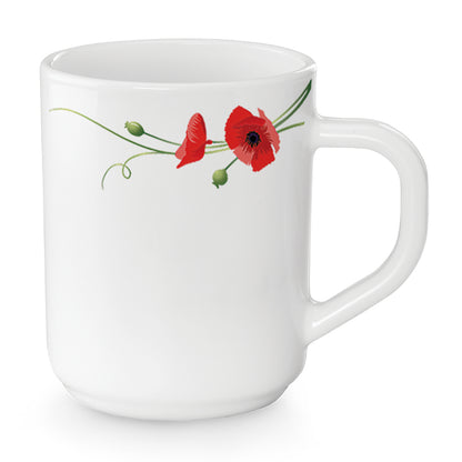 Larah By Borosil Red Carnation Mug 240 ml x 1